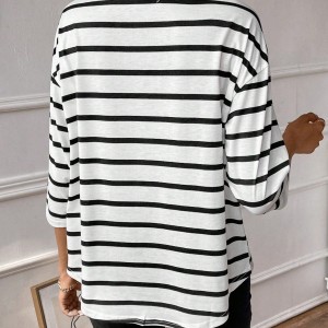 Bluză lejeră cu umăr căzut SHEIN