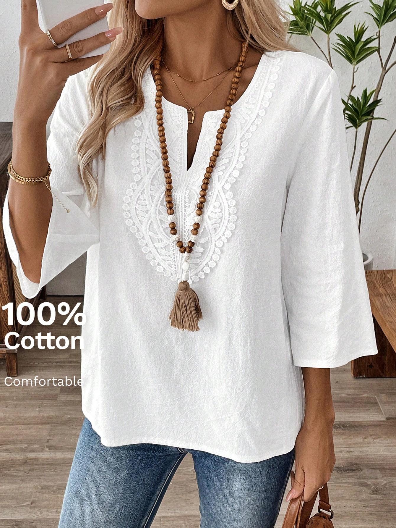 173699580383c57287fe6c343410cb65389a91ea32.jpg Bluză lejeră cu umăr căzut SHEIN